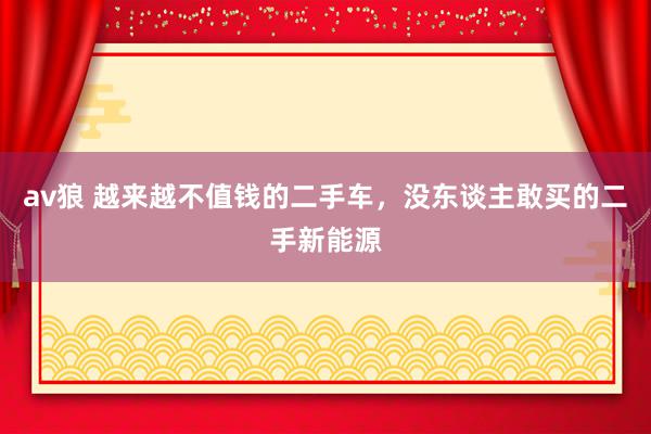 av狼 越来越不值钱的二手车，没东谈主敢买的二手新能源