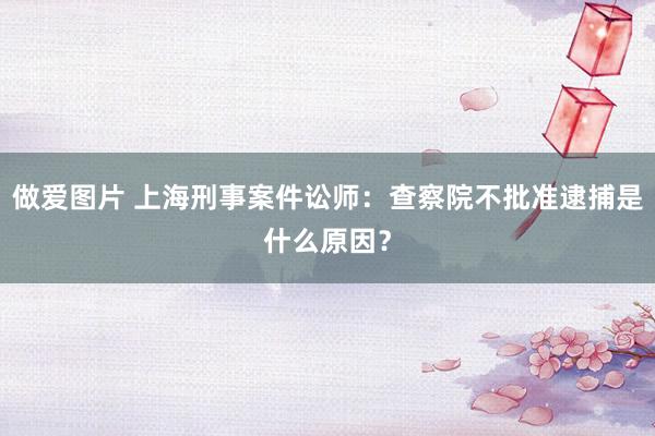 做爱图片 上海刑事案件讼师：查察院不批准逮捕是什么原因？