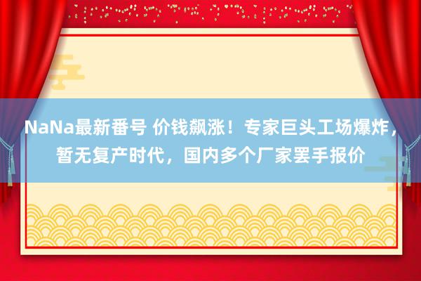 NaNa最新番号 价钱飙涨！专家巨头工场爆炸，暂无复产时代，国内多个厂家罢手报价