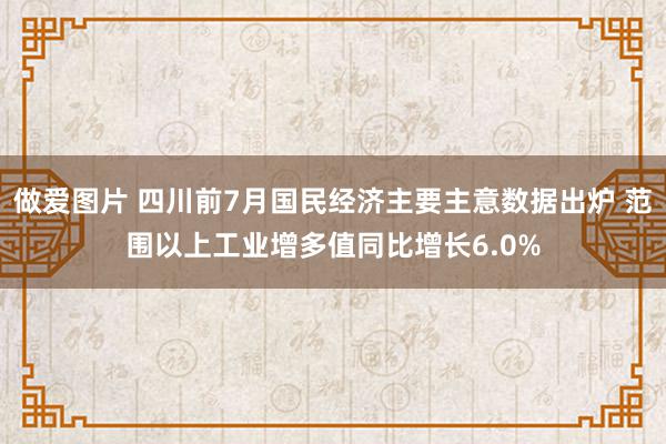 做爱图片 四川前7月国民经济主要主意数据出炉 范围以上工业增多值同比增长6.0%