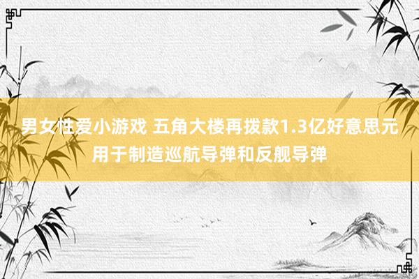 男女性爱小游戏 五角大楼再拨款1.3亿好意思元用于制造巡航导弹和反舰导弹